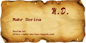 Mahr Dorina névjegykártya