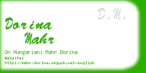 dorina mahr business card